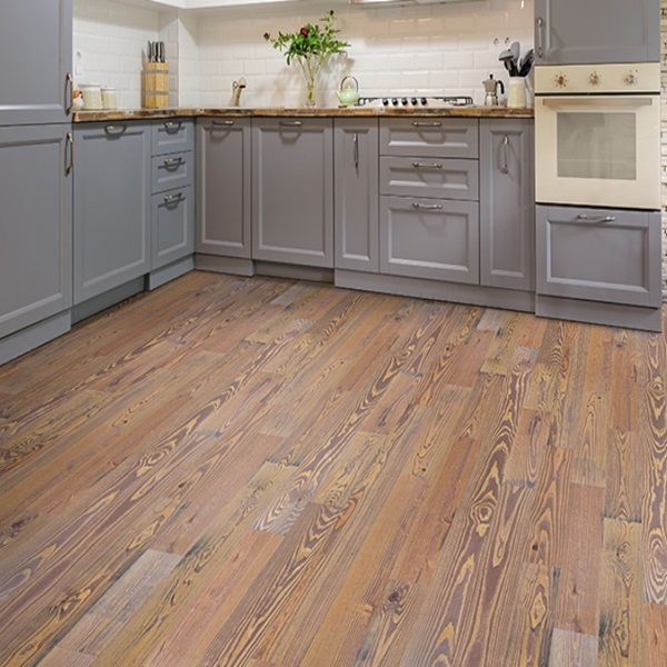 5 1/8" Character Pine Low Gloss Handscraped Chestnut floors installed picture