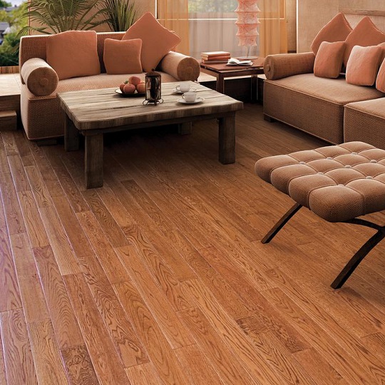 Eagle Creek Upland Gunstock Oak Hardwood Flooring Installed picture DH302P where to buy