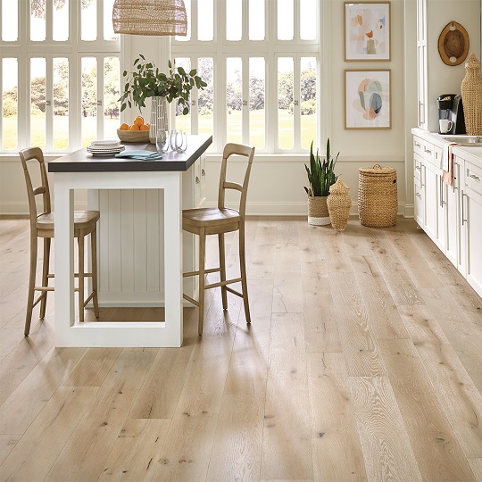 Mullican Castillian Pre,ier Hardwood Flooring Offshore Mist 25028 installed picture where to buy