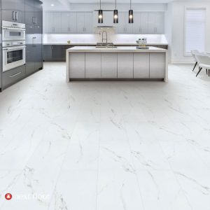 Honed Carrara installed