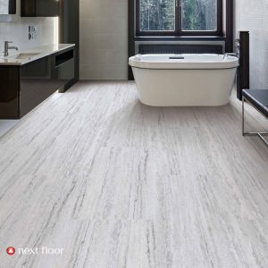 Travertine Argento installed