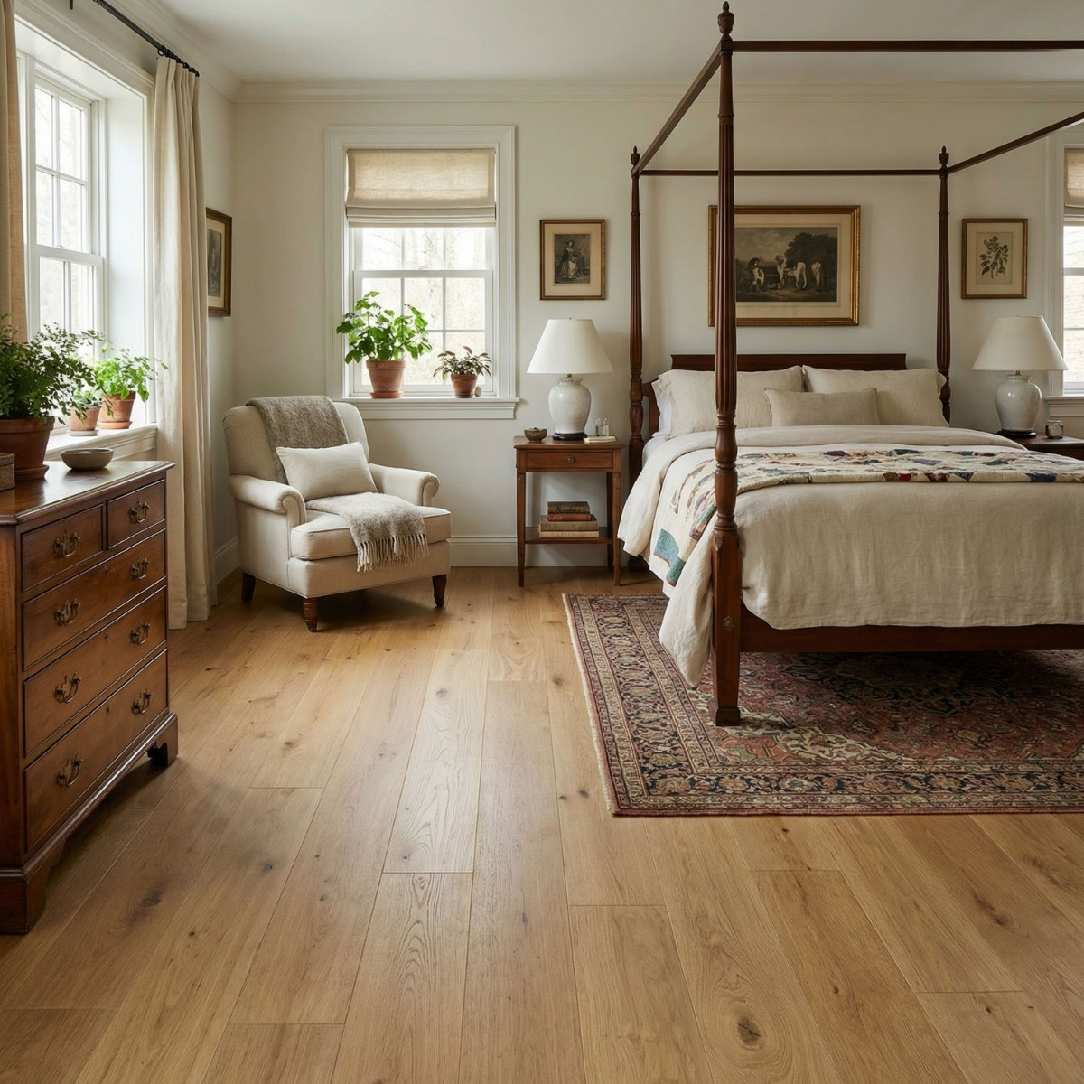 Bare Roots 1/2" x 7 1/2" Engineered European Oak Natural - Bedroom
