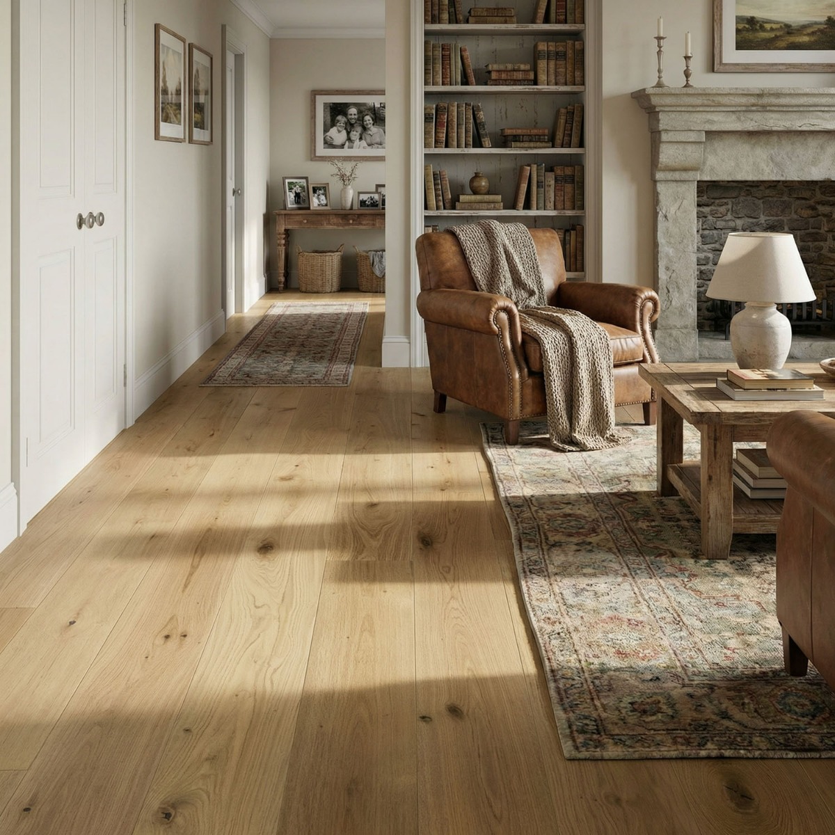Bare Roots 1/2" x 7 1/2" Engineered European Oak Natural - Living Room 2