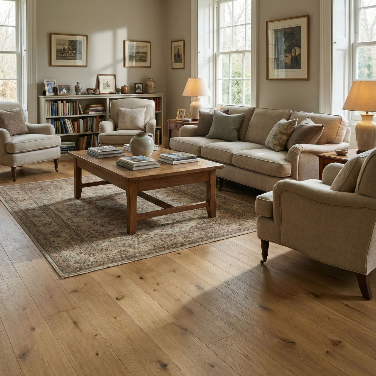 Bare Roots 1/2" x 7 1/2" Engineered European Oak Natural - Living Room 3