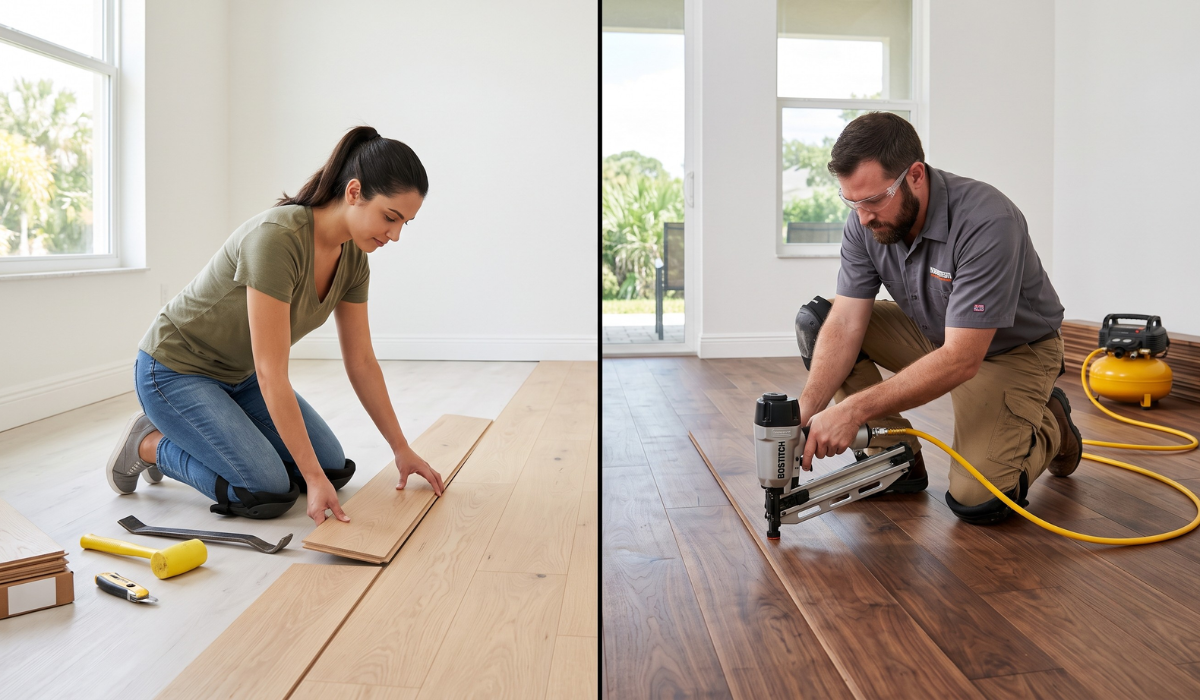Hardwood Taite Floor Installation: DIY vs. Professional (Cost and Difficulty) Hardwood Taite Floor Installation: DIY vs. Professional (Cost and Difficulty)