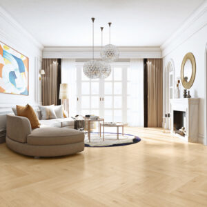 Inhaus Manor Biltmore 62705 herringbone laminate room scene