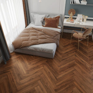 Inhaus Manor Lyndhurst 63061 herringbone laminate room scene