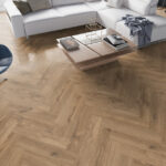Inhaus Manor Winchester 62663 herringbone laminate room scene