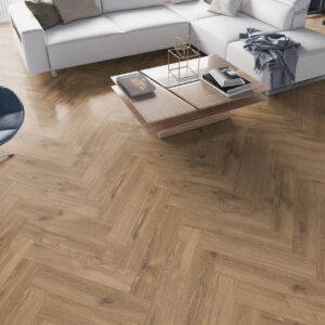 Inhaus Manor Winchester 62663 herringbone laminate room scene