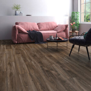 Inhaus Visions Gunstock Oak 56354 laminate room scene