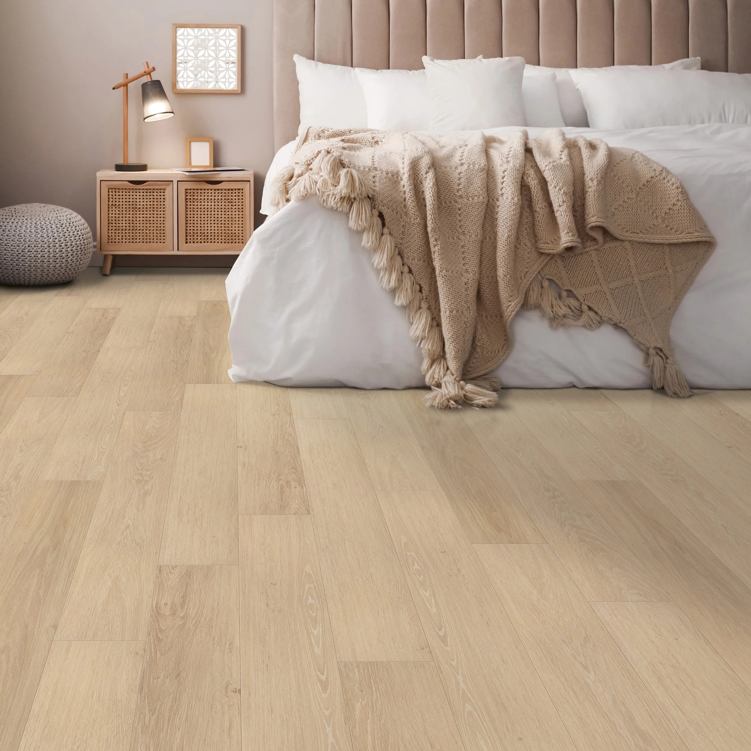 Next Floor StoneCast Amazing Pro Light Sand Oak SPC Vinyl Flooring 537126-A installed